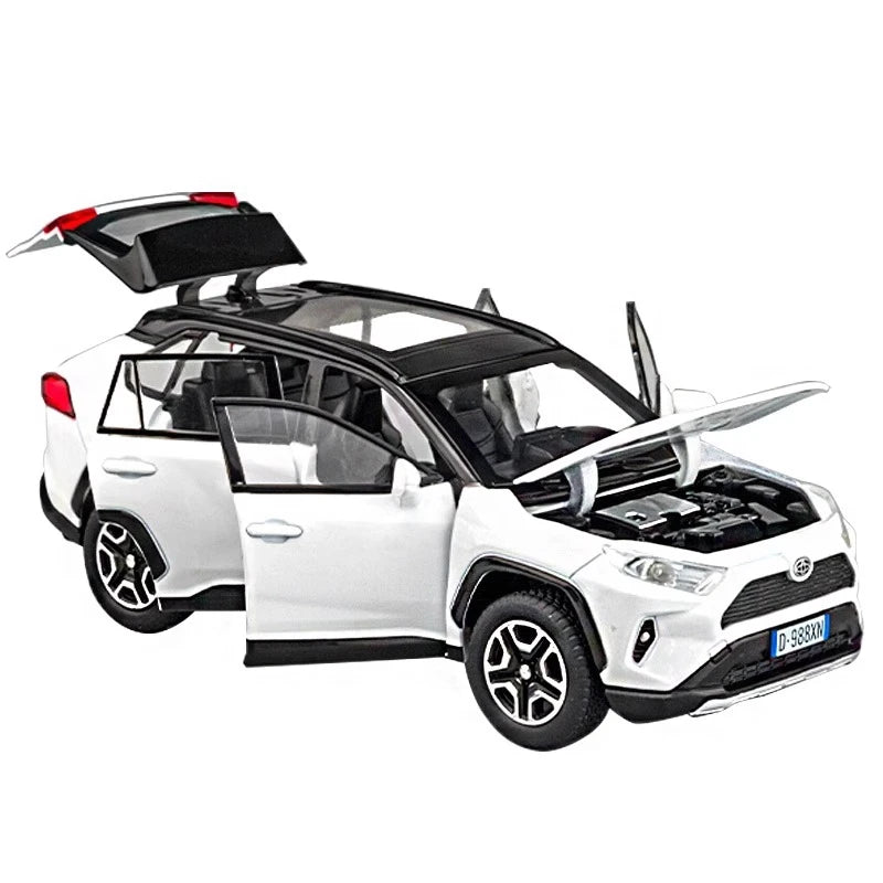 1:32 RAV4 SUV 2023 Alloy Model Car Toy Diecasts Metal Casting Sound anBack d Light Pull Car Toys For Children Vehicle