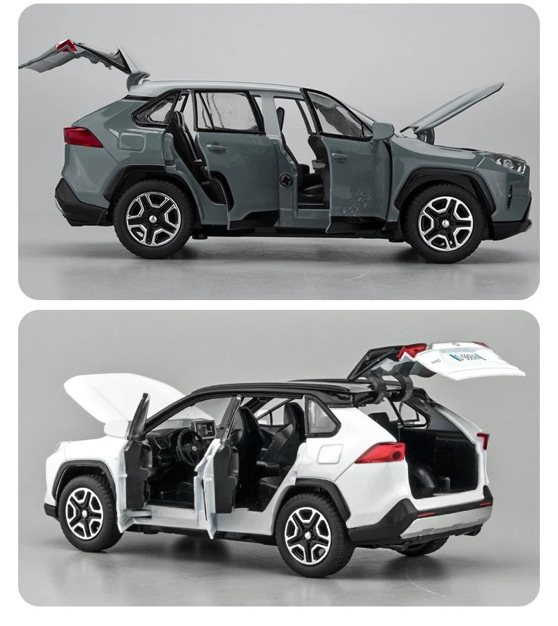 1:32 RAV4 SUV 2023 Alloy Model Car Toy Diecasts Metal Casting Sound anBack d Light Pull Car Toys For Children Vehicle