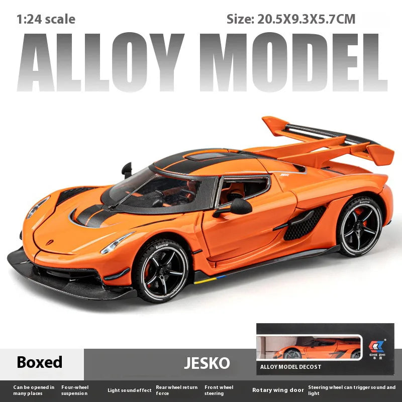 Simulation 1:24 Jesko Car Model Alloy Car Model Sports Car Children's Toy Car Collection Ornaments Boy Birthday Gifts