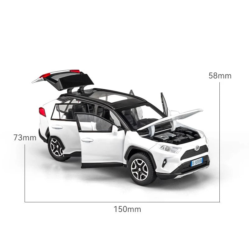 1:32 RAV4 SUV 2023 Alloy Model Car Toy Diecasts Metal Casting Sound anBack d Light Pull Car Toys For Children Vehicle