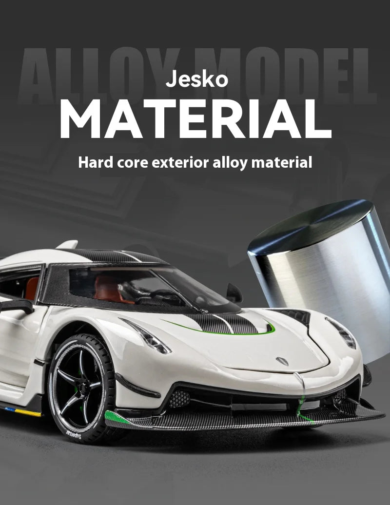 Simulation 1:24 Jesko Car Model Alloy Car Model Sports Car Children's Toy Car Collection Ornaments Boy Birthday Gifts