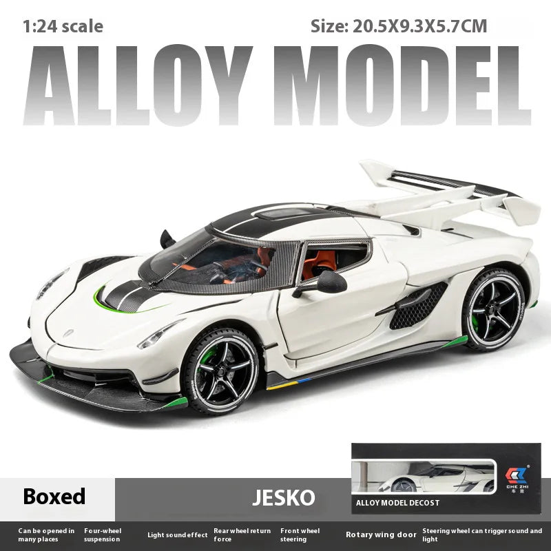 Simulation 1:24 Jesko Car Model Alloy Car Model Sports Car Children's Toy Car Collection Ornaments Boy Birthday Gifts