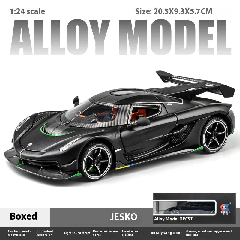 Simulation 1:24 Jesko Car Model Alloy Car Model Sports Car Children's Toy Car Collection Ornaments Boy Birthday Gifts