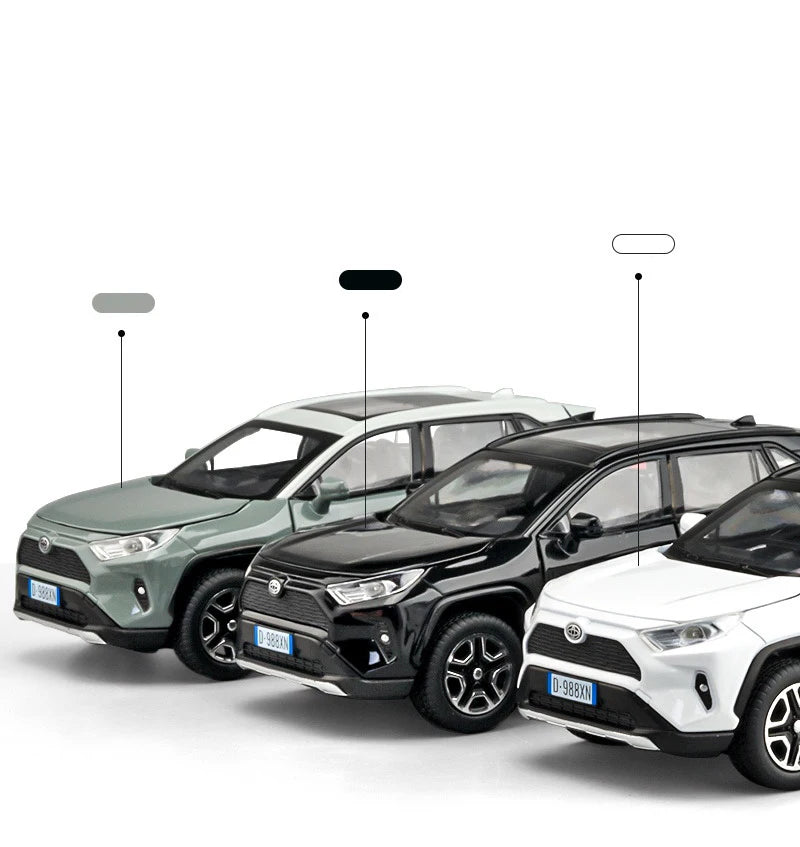 1:32 RAV4 SUV 2023 Alloy Model Car Toy Diecasts Metal Casting Sound anBack d Light Pull Car Toys For Children Vehicle