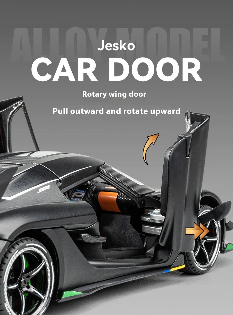 Simulation 1:24 Jesko Car Model Alloy Car Model Sports Car Children's Toy Car Collection Ornaments Boy Birthday Gifts